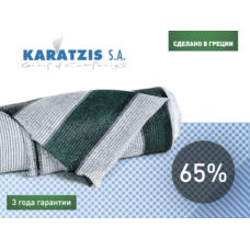 Сітка затіняюча 65% - біло-зелена, 50х6 м, KARATZIS, Греція
