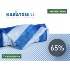 Сітка затіняюча 65% - біло-блакитна, 50х6 м, KARATZIS, Греція